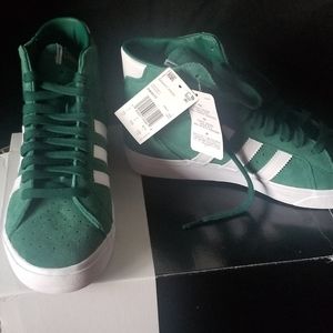 Green & White Hightop Adidas